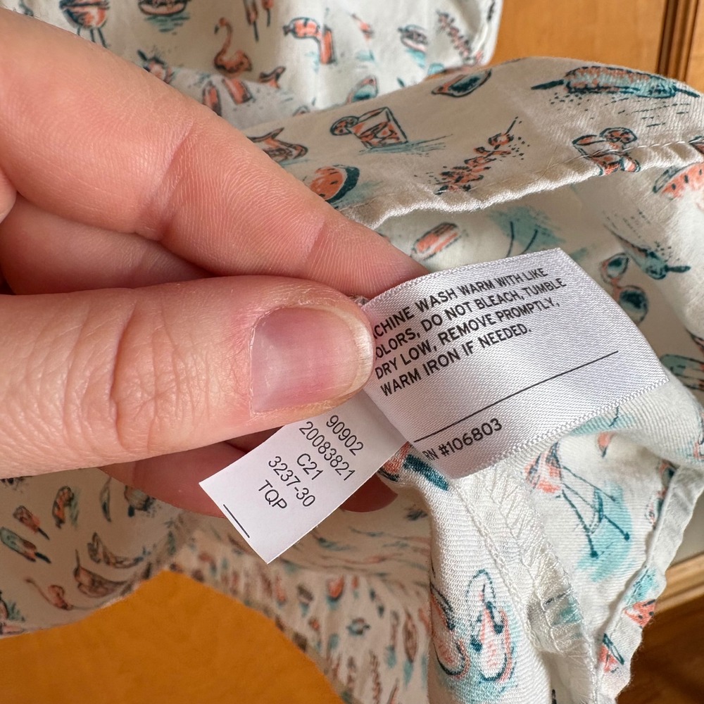 Duluth Trading Company XXL BBQ Flamingo Picnic Short Sleeve‎ Button Up Shirt - Picture 4 of 8